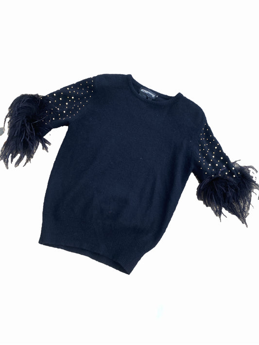 SPREE INTERNATIONAL FEATHER SLEEVE SWEATER