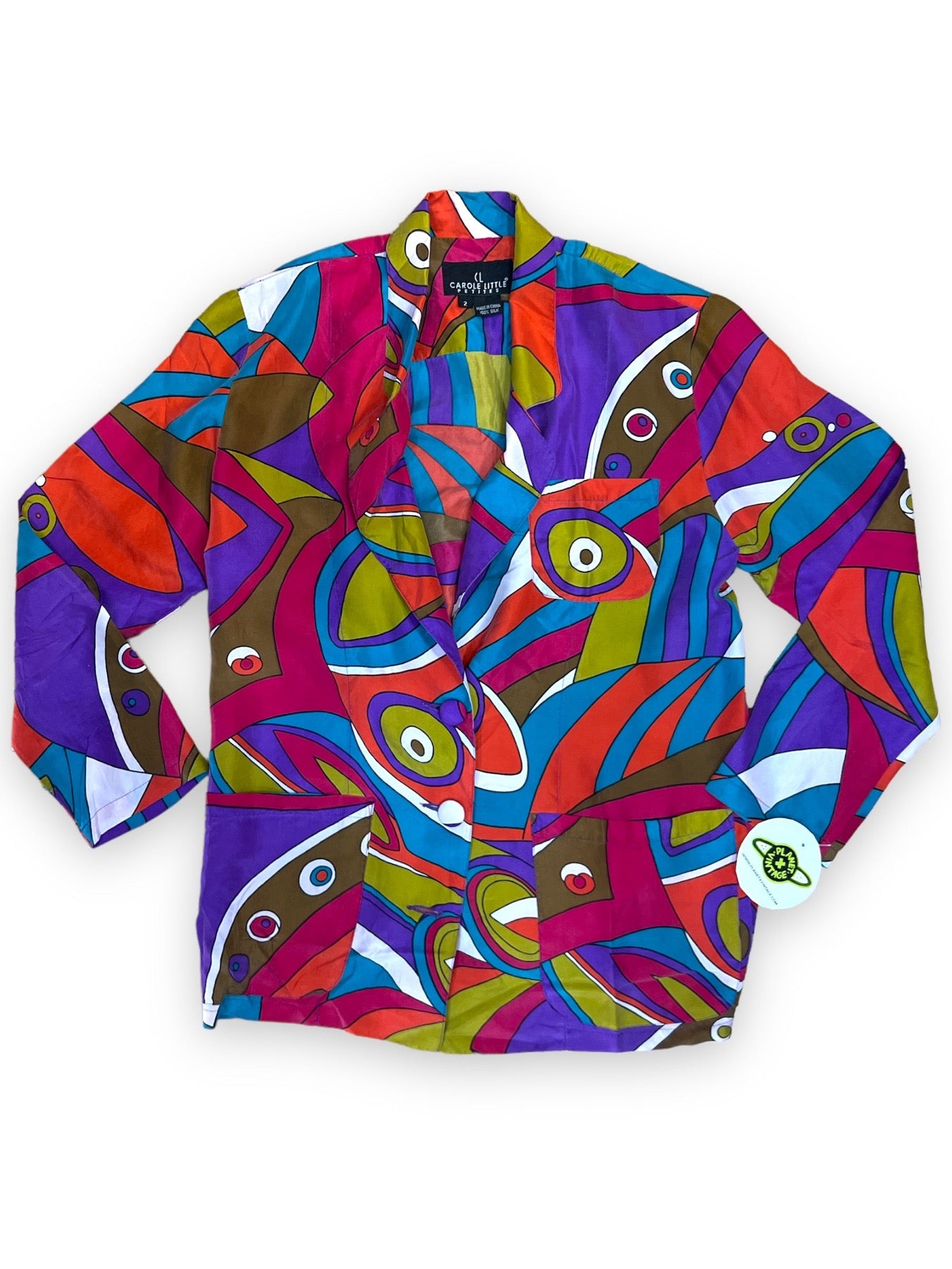 CAROLE LITTLE PSYCHEDELIC SILK JACKET