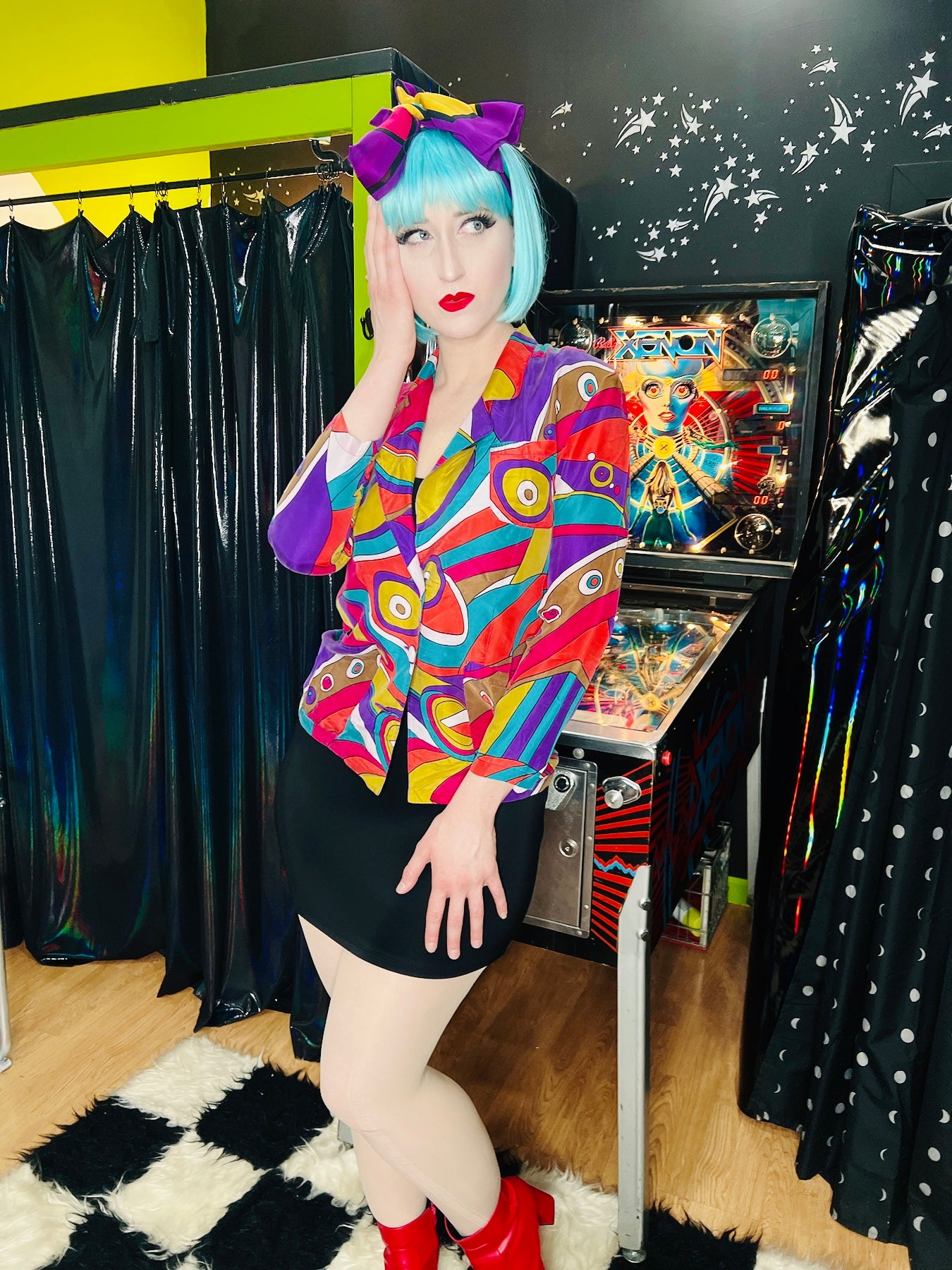 CAROLE LITTLE PSYCHEDELIC SILK JACKET