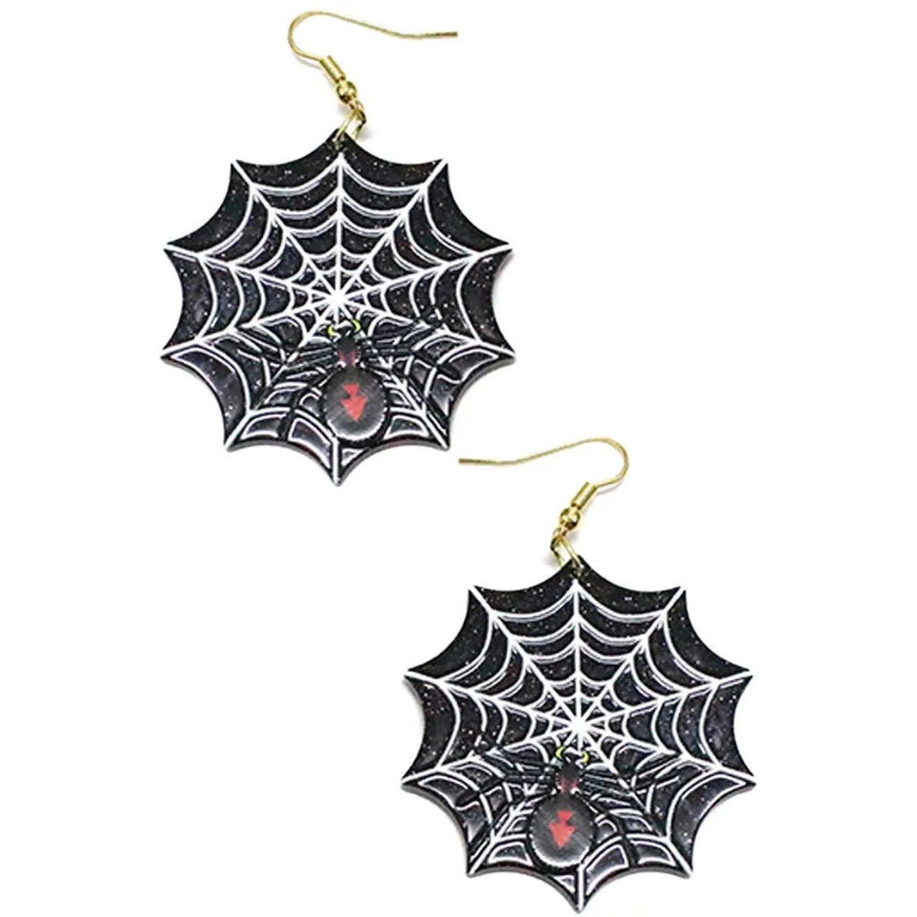 BLACK WIDOW SPIDERWEB EARRINGS
