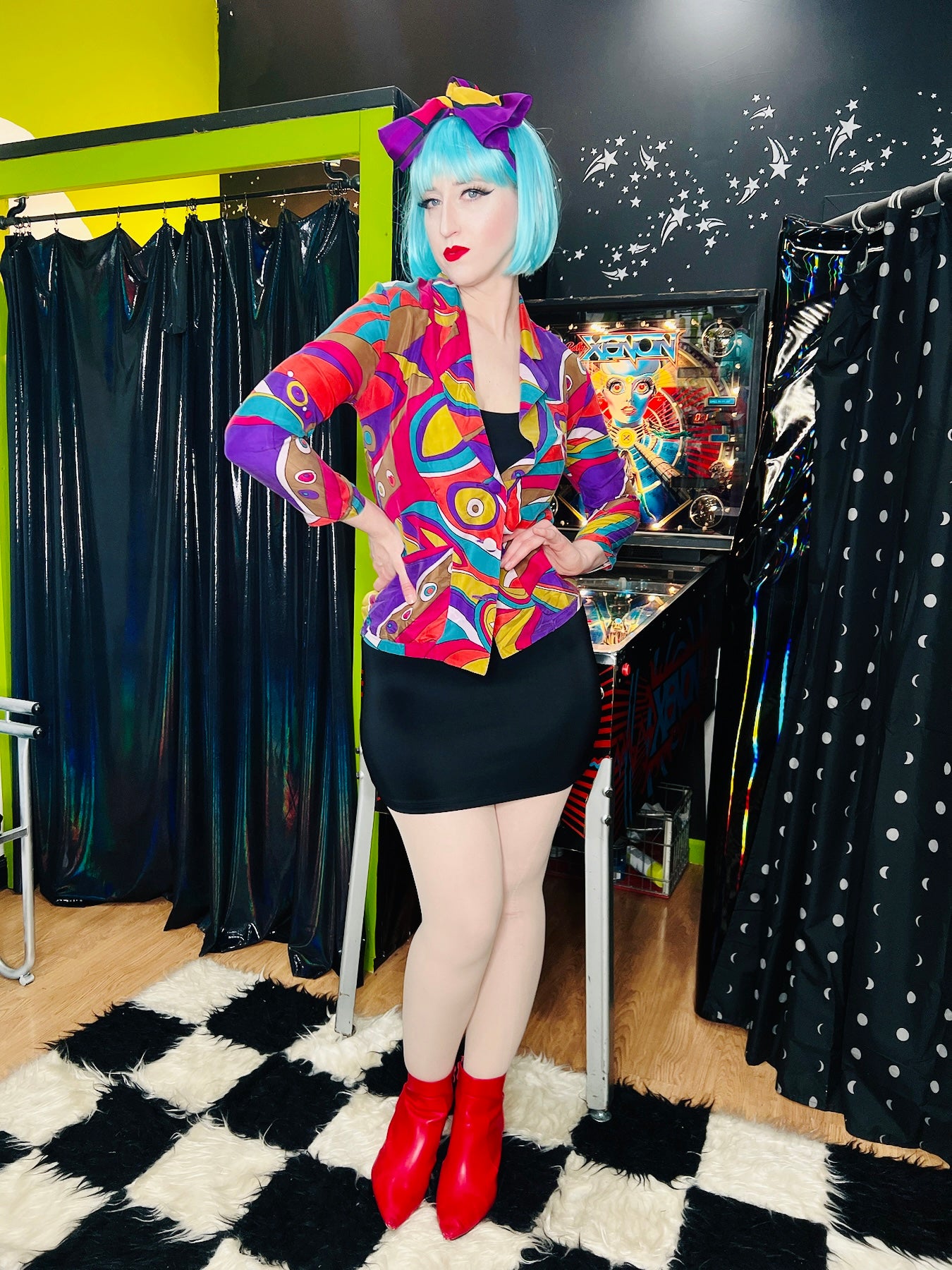 CAROLE LITTLE PSYCHEDELIC SILK JACKET