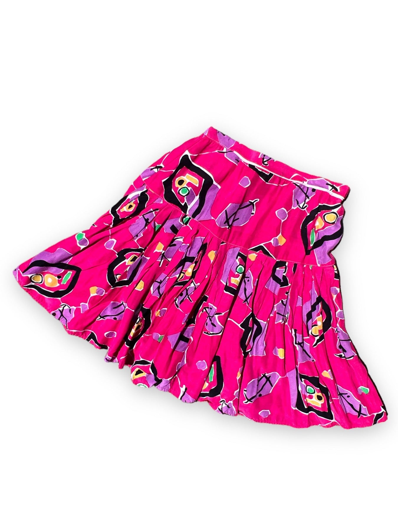 80s HOT PINK ABSTRACT SKIRT