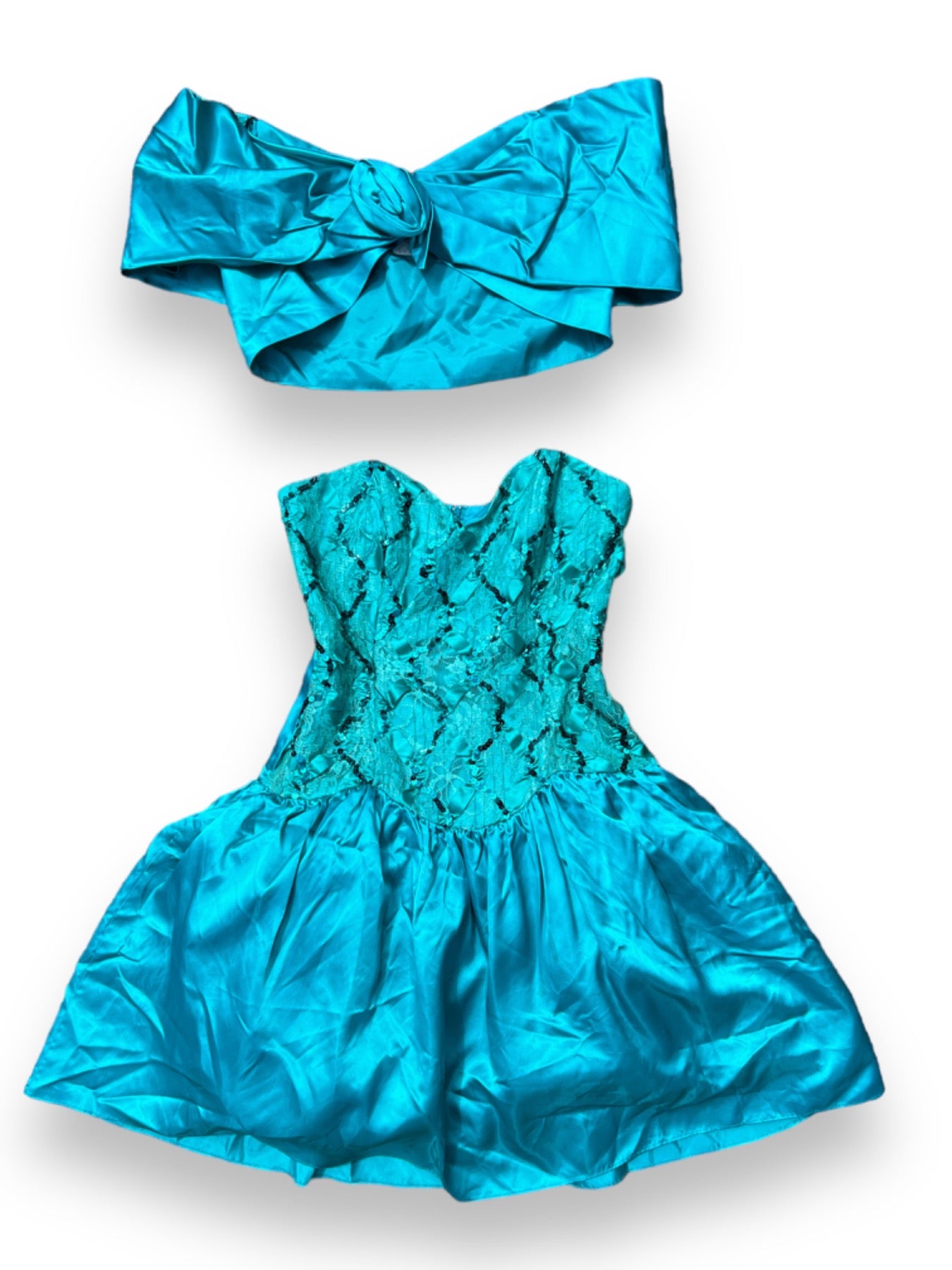 ROBERTA TEAL SEQUIN PARTY DRESS SET