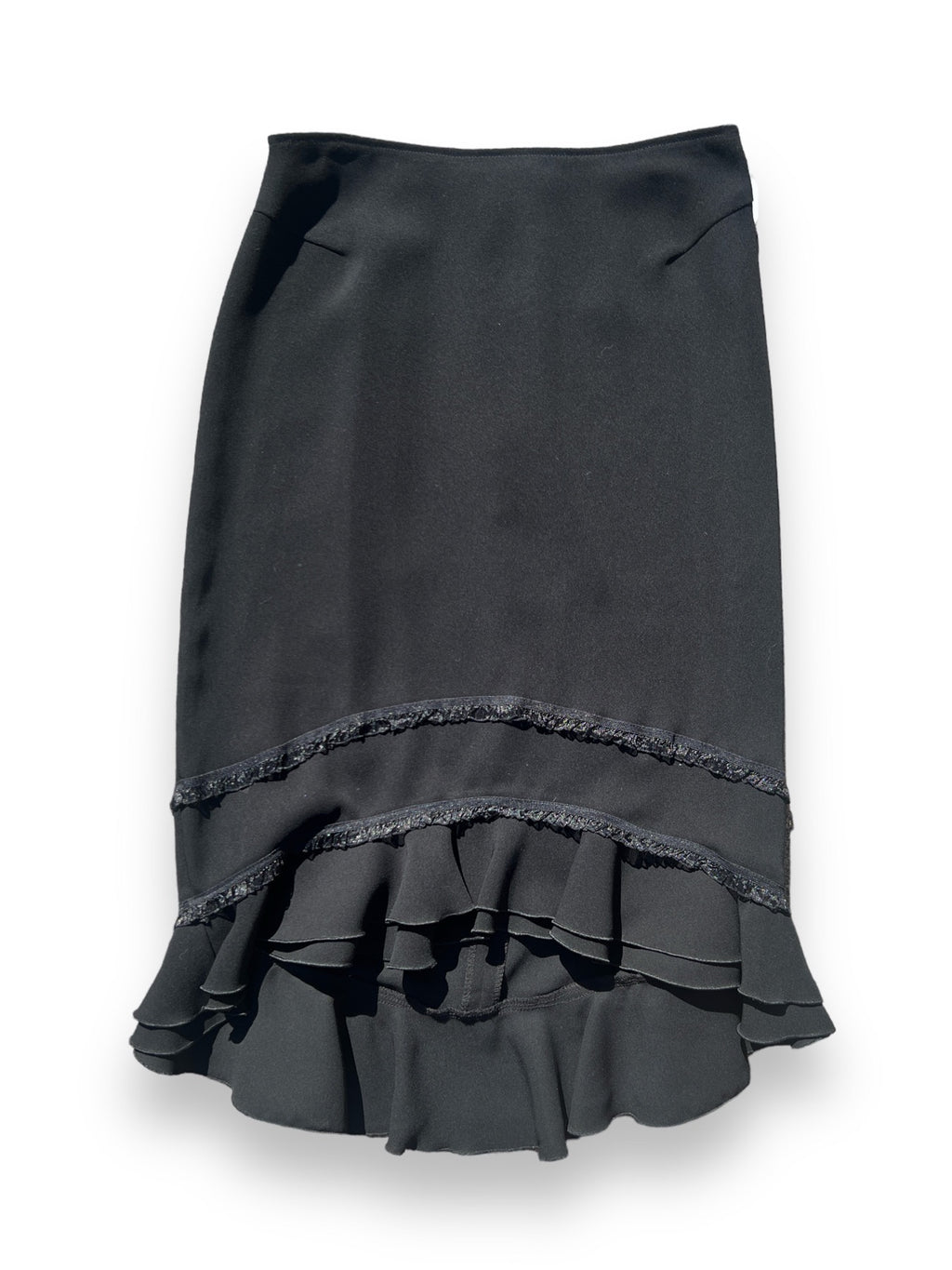 DRAMA Y2K BLACK RUFFLE SKIRT
