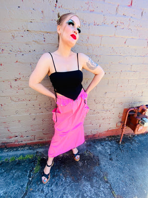 PINK CARGO MAXI SKIRT