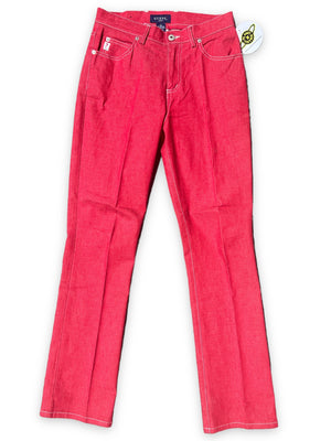 GUESS RED CONTRAST STITCH PANTS