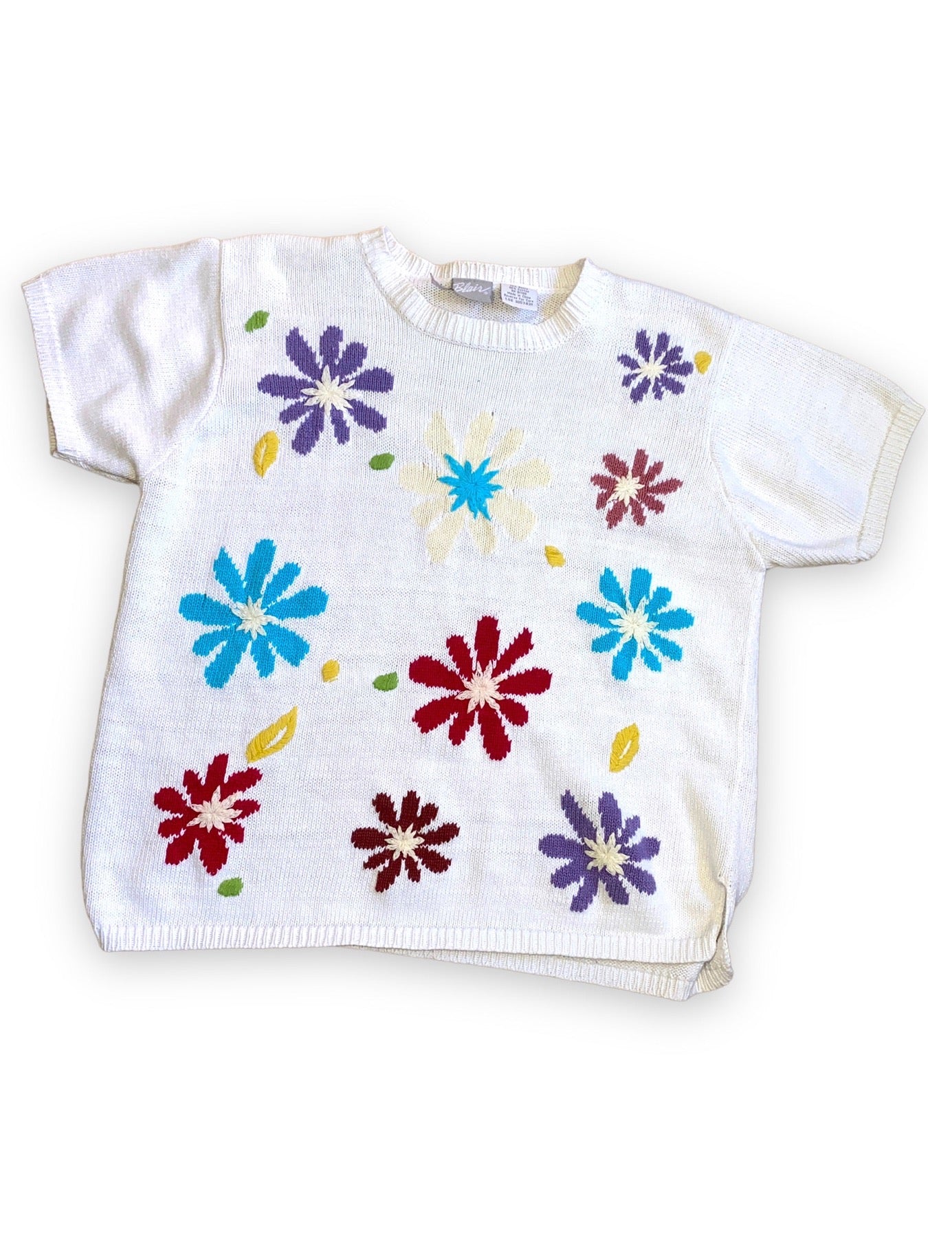 BLAIR FLORAL SHORT SLEEVE SWEATER