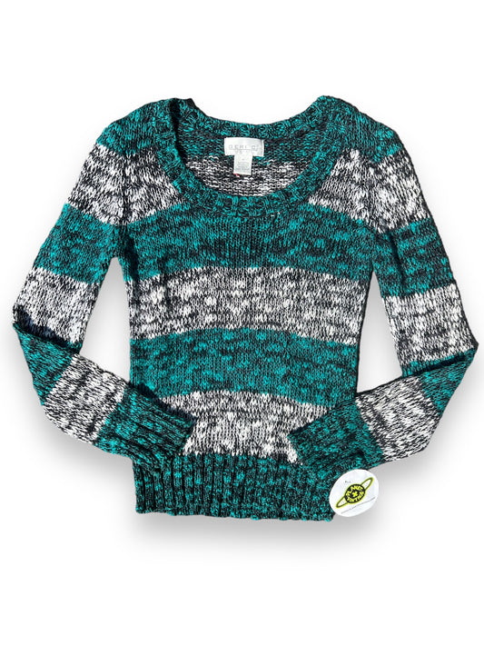 GERI C TEAL STRIPED SWEATER