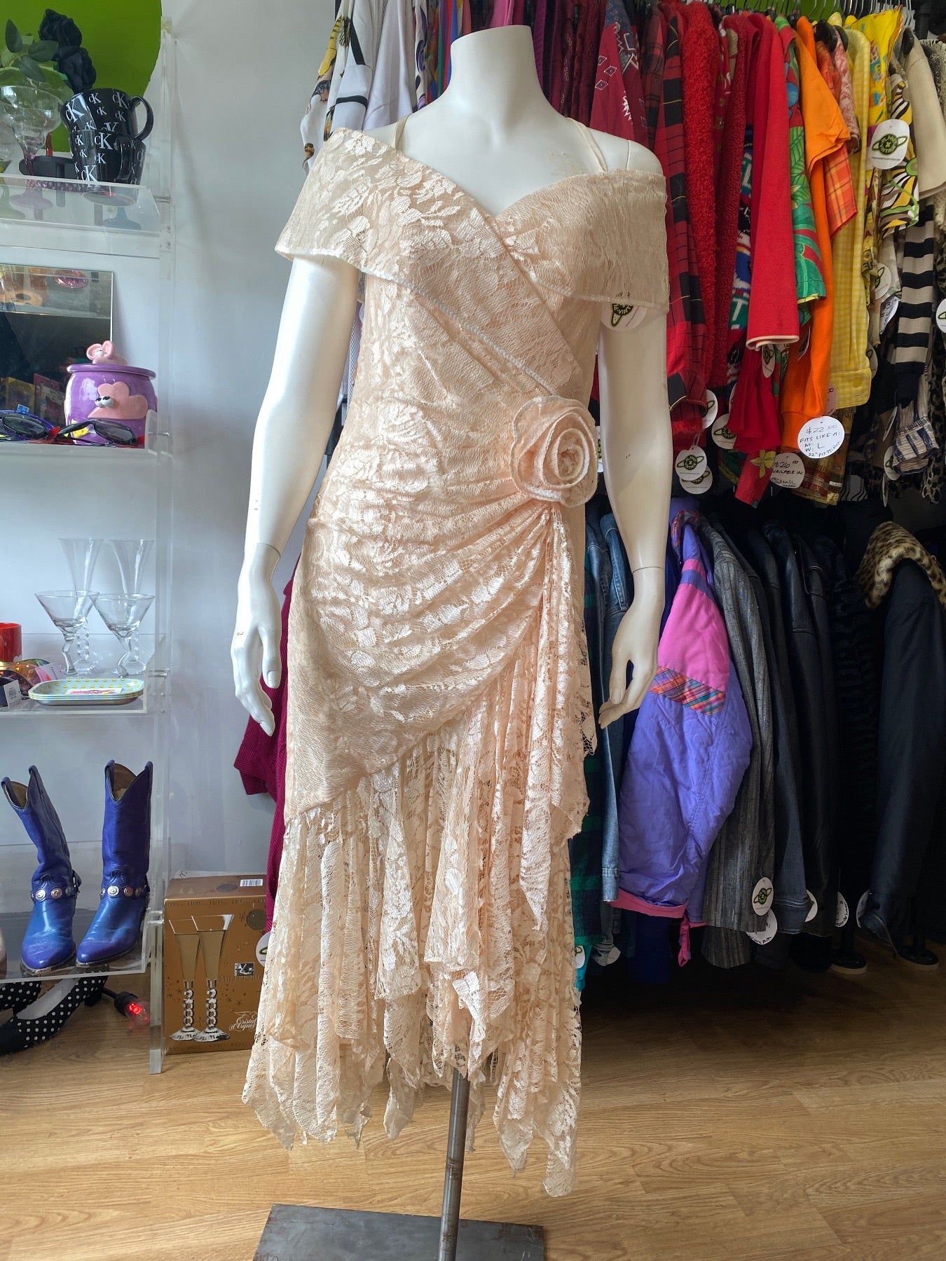 ZUM ZUM PEACH LACE DRESS