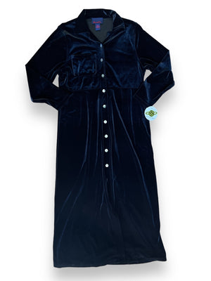 DENIM & CO DEEP MIDNIGHT VELVET MAXI DRESS