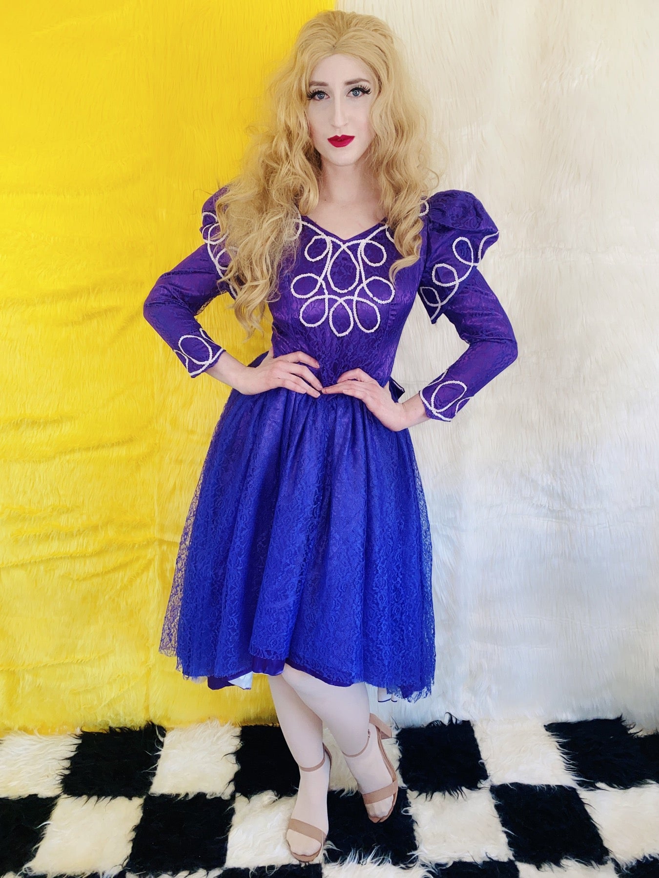 PURPLE PRINCESS LACE GOWN