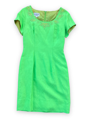 SUE GAIL LIME GREEN DRESS SET