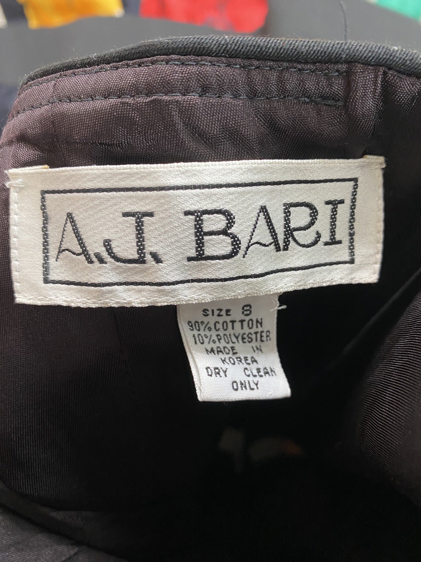 A.J. BARI STRIPED FLORAL STRAPLESS DRESS