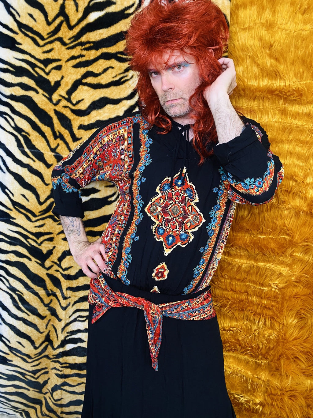 JOLENE PAISLEY DROP WAIST DRESS