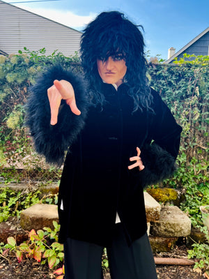 VELVET & MARABOU FEATHER JACKET