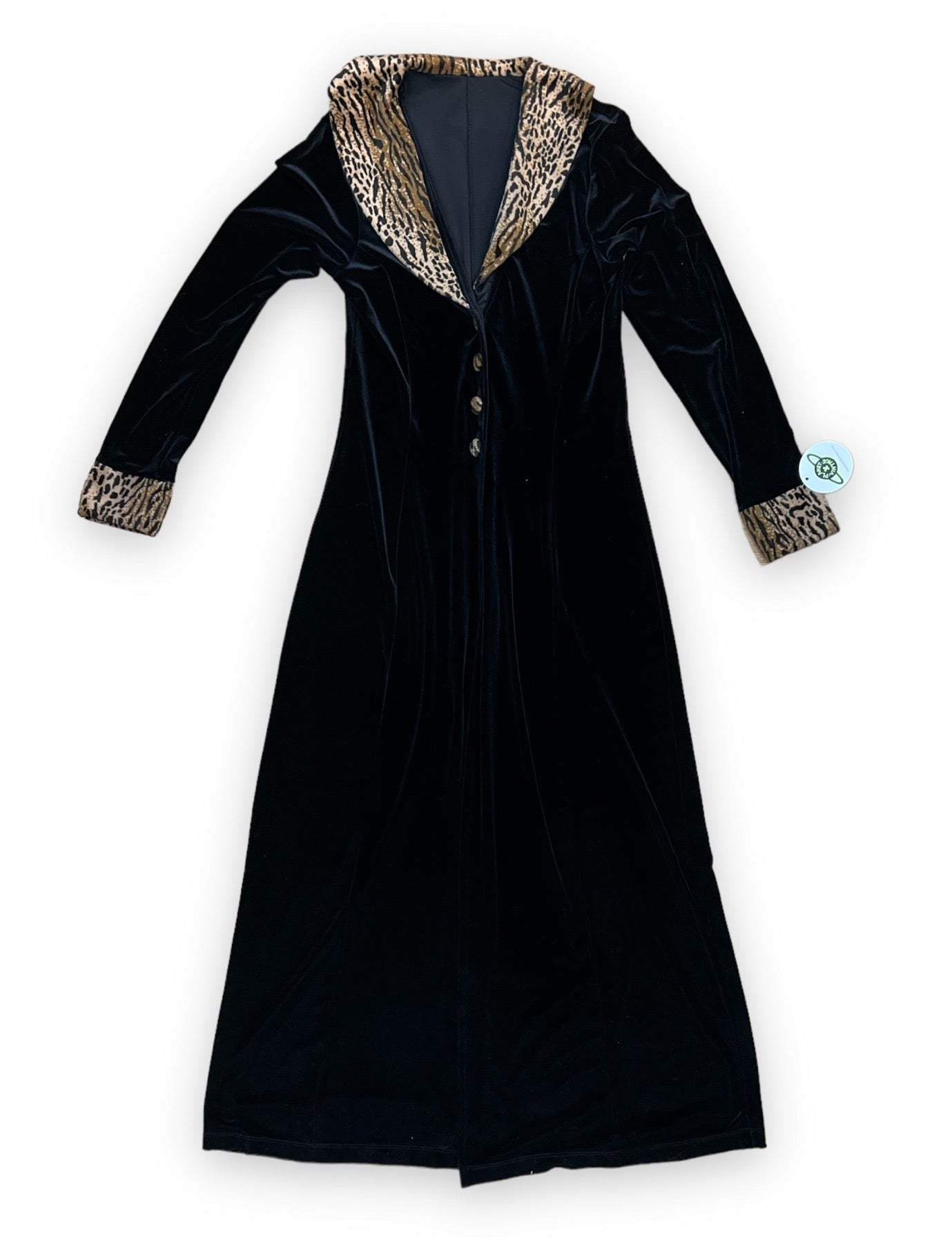 SHIRLEY OF HOLLYWOOD VELVET LEOPARD COLLAR DUSTER