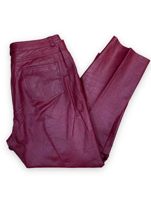 METRO STYLE MAROON LEATHER PANTS