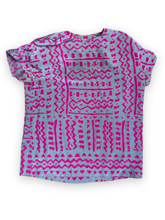 PAUL STANLEY GREY & PINK ABSTRACT TOP