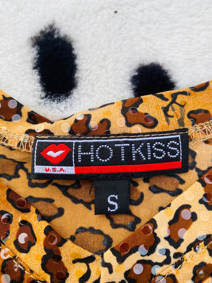 HOT KISS SHINY CHEETAH TOP