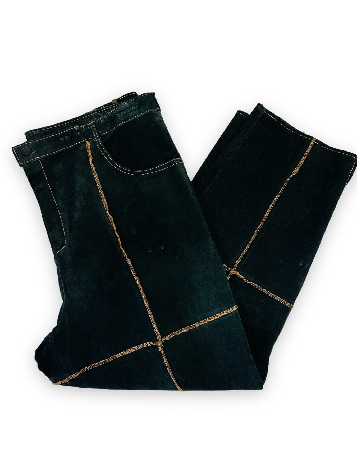 SELENE SPORT SUEDE CONTRAST STITCH PANTS