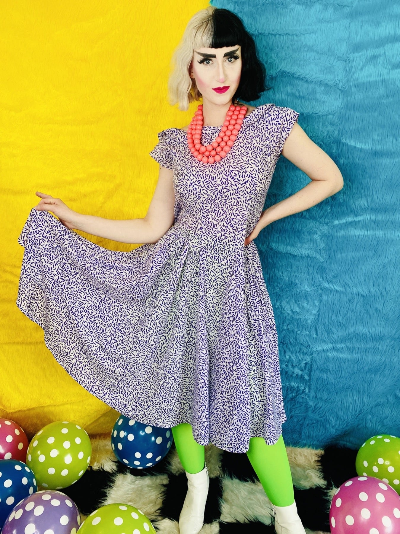 MS CHAUS PICNIC PURPLE DRESS