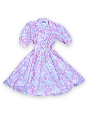 CALIFORNIA LOOKS PINK LACE PRINT DRESS