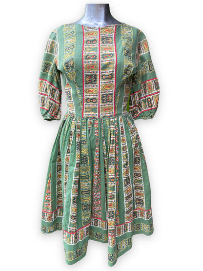 MISS TRUDE GREEN PAISLEY DRESS