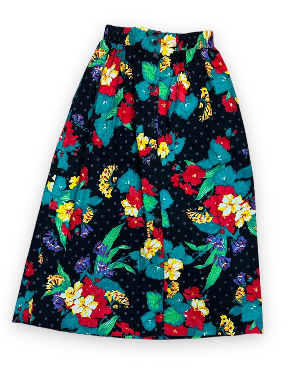 KENSINGTON SQUARE POLKA DOT FLORAL SKIRT