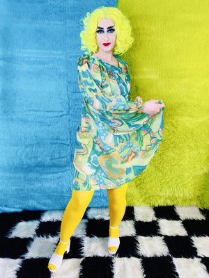 POOLSIDE PANSY ABSTRACT ROBE
