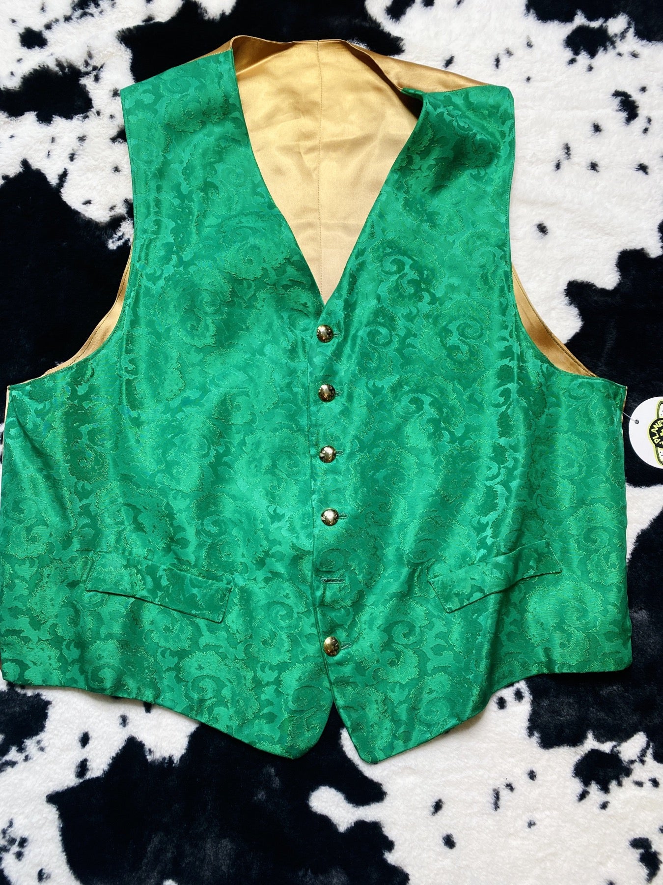 ARSENIC GREEN WALLPAPER VEST