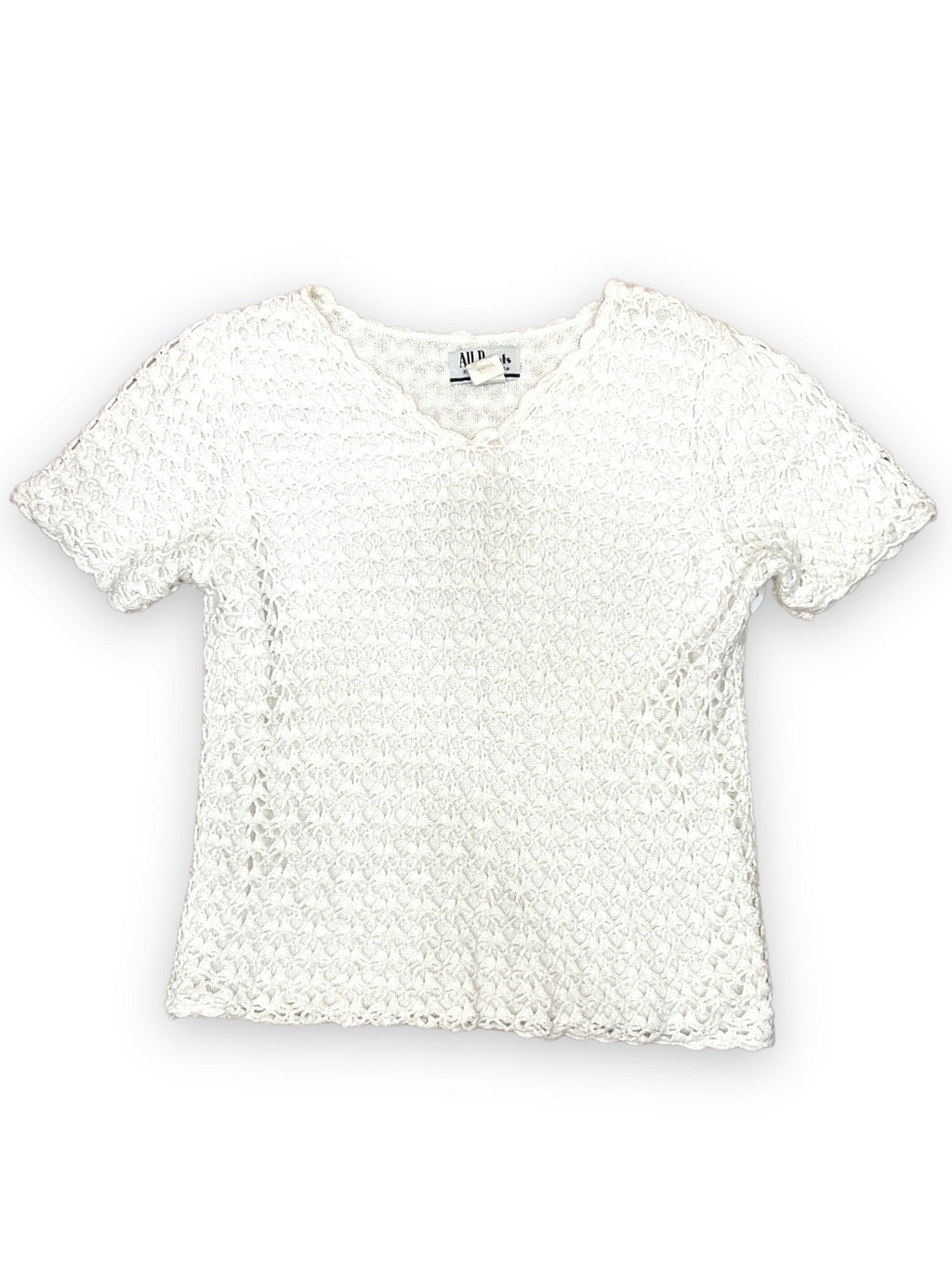 ALL POINTS WHITE CROCHET TOP