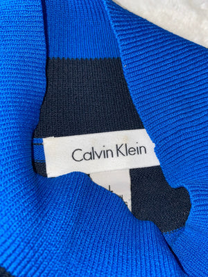 CALVIN KLEIN BLACK & BLUE STRIPED TOP