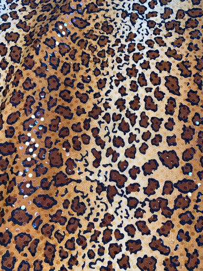 MY MICHELLE SPARKLE LEOPARD ASYMMETRIC DRESS