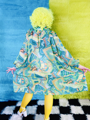 POOLSIDE PANSY ABSTRACT ROBE