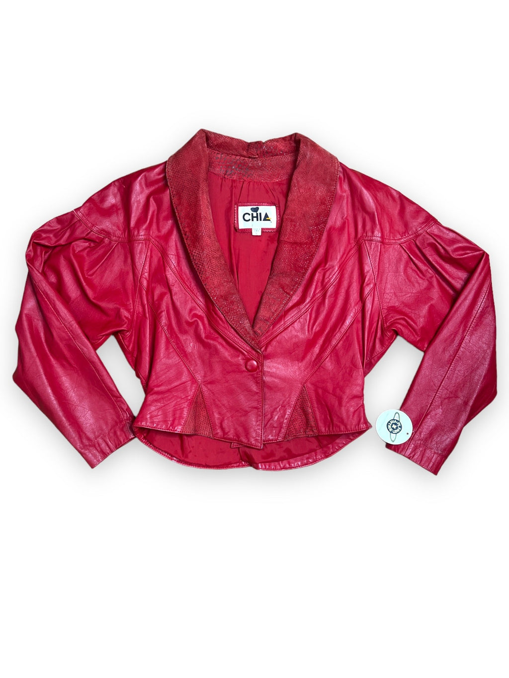 CHIA RED LEATHER & SUEDE JACKET