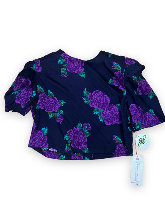 KARIN STEVENS PURPLE ROSE CROP TOP