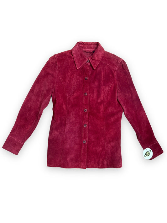 VALERIE STEVENS MAROON SUEDE SHIRT