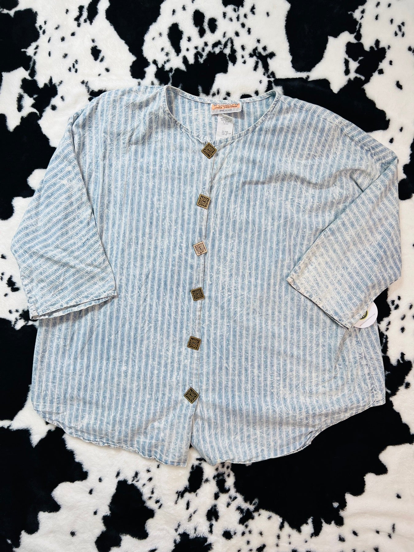 SOHO UNIQUE SPORTSWEAR DENIM STRIPED SHIRT
