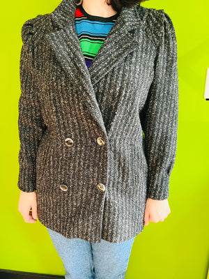 NEW YORK GIRL HEATHERED TWEED COAT