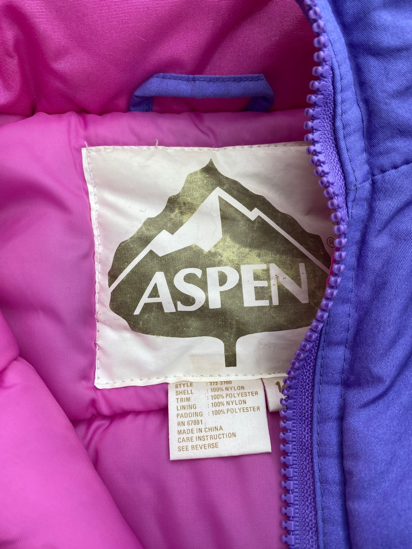 ASPEN PURPLE & PINK PUFFY JACKET