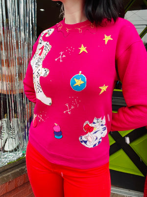 LEE CHRISTMAS CATS SWEATSHIRT