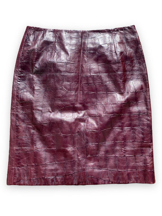 MARGARET GODFREY LEATHER CROC SKIRT