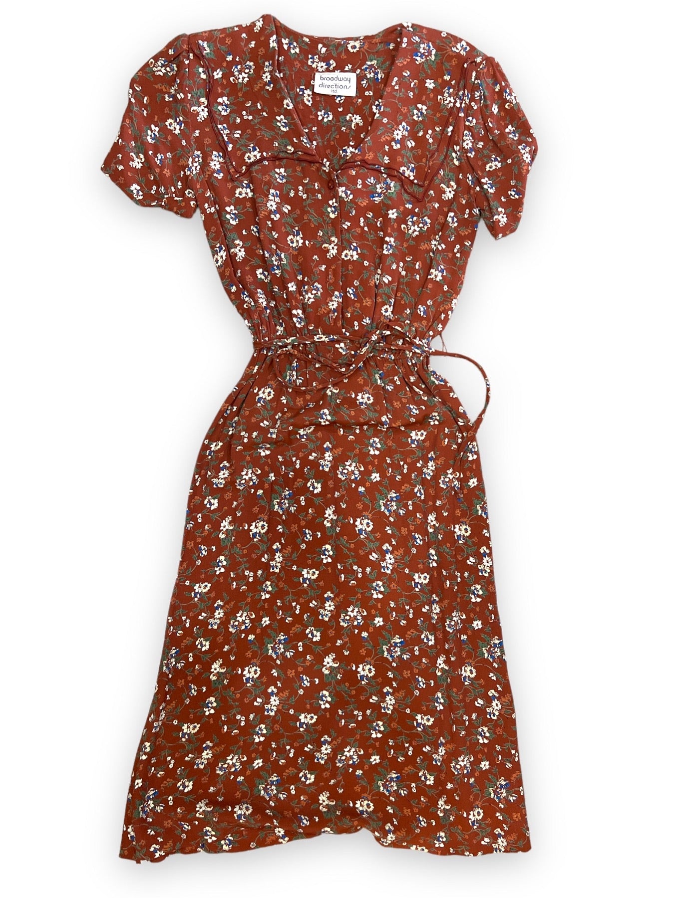 BROADWAY EDITIONS RUST FLORAL DRESS