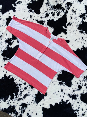 TOGETHER! PINK & WHITE STRIPED TEE