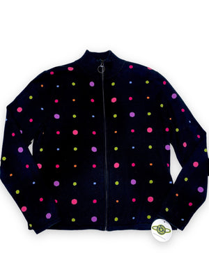 DAVID BROOKS POKLA DOT CARDIGAN