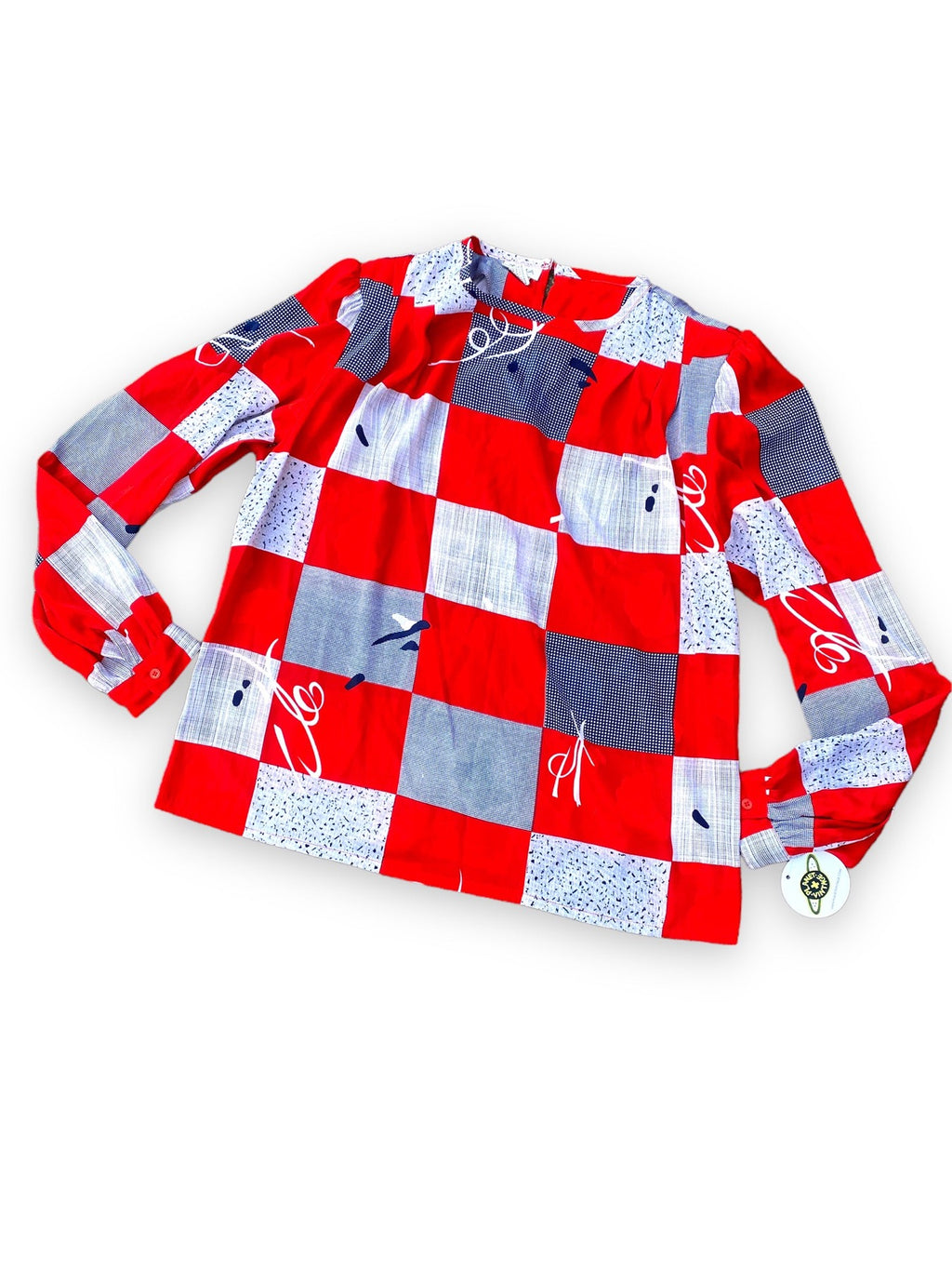 NICOLA RED & BLUE CHECKERED TOP