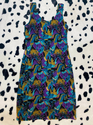CONTEMPO CASUALS ABSTRACT TANK DRESS