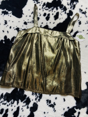 KASPER NIGHTS GOLD CHEVRON TANK TOP