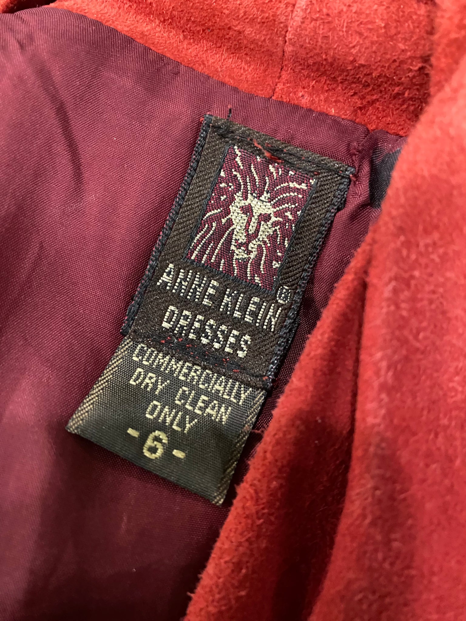 ANNE KLEIN CRANBERRY SUEDE DRESS