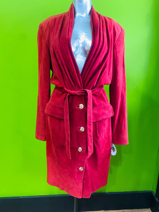 ANNE KLEIN CRANBERRY SUEDE DRESS